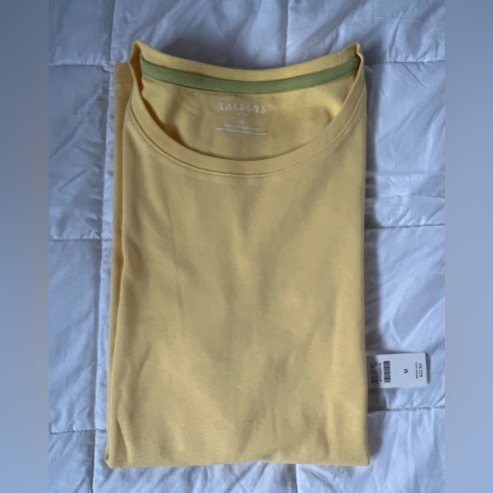 NWT Talbots Short sleeve classic cotton tshirt size m pale butter yellow